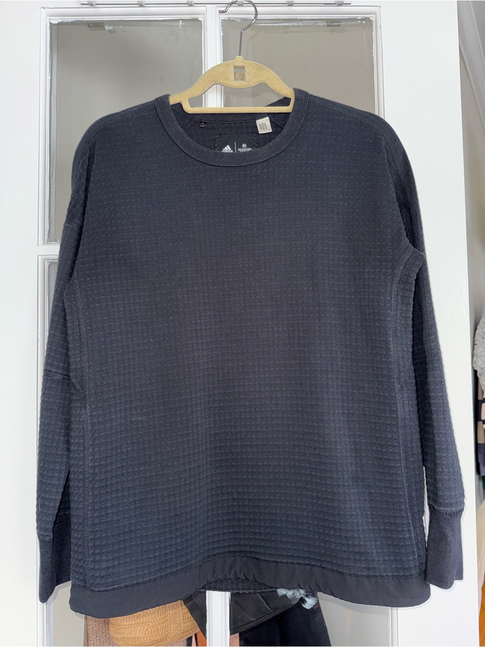 adidas x Reigning Champ Black Waffle Knit Crewneck Sweater